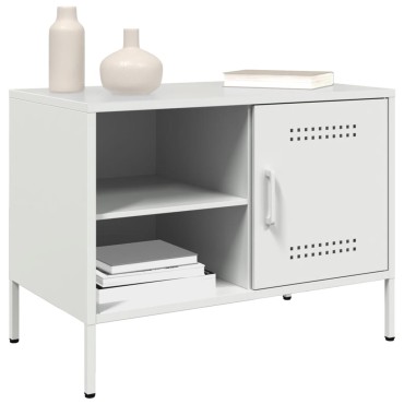 vidaXL Έπιπλα Τηλεόρασης 2 τεμ. Λευκό 68x39x50,5cm από Χάλυβα