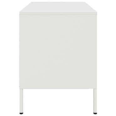 vidaXL Έπιπλα Τηλεόρασης 2 τεμ. Λευκό 68x39x50,5cm από Χάλυβα