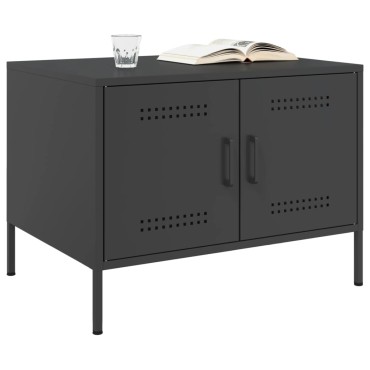 vidaXL Τραπεζάκι Σαλονιού Μαύρο 68x50x50,5cm από Ατσάλι 1 τεμ.