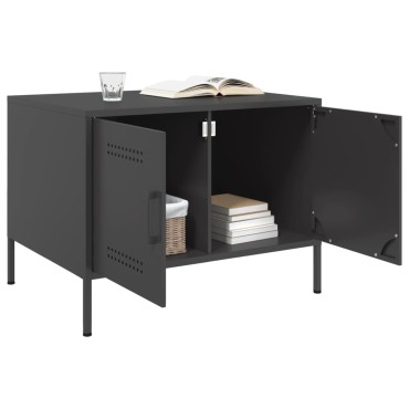 vidaXL Τραπεζάκι Σαλονιού Μαύρο 68x50x50,5cm από Ατσάλι 1 τεμ.