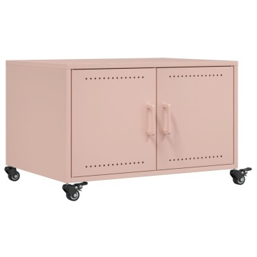 vidaXL Τραπεζάκι Σαλονιού Ροζ 68x50x43,5cm από Ατσάλι 1 τεμ.