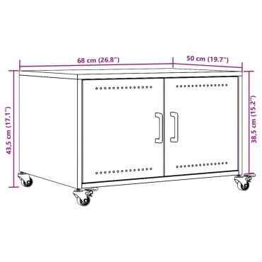 vidaXL Τραπεζάκι Σαλονιού Ροζ 68x50x43,5cm από Ατσάλι 1 τεμ.