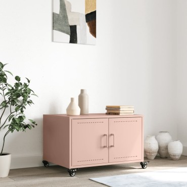 vidaXL Τραπεζάκι Σαλονιού Ροζ 68x50x43,5cm από Ατσάλι 1 τεμ.