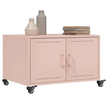 vidaXL Τραπεζάκι Σαλονιού Ροζ 68x50x43,5cm από Ατσάλι 1 τεμ.