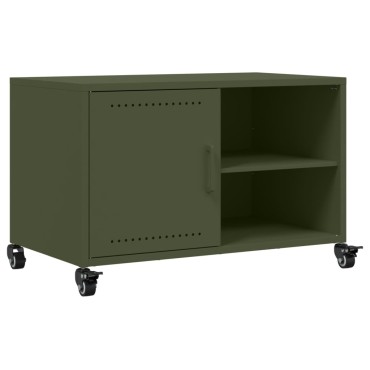 vidaXL Έπιπλο Τηλεόρασης Πράσινο Λαδί 68x39x43,5cm από Ατσάλι