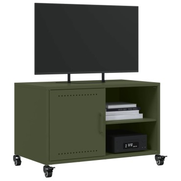 vidaXL Έπιπλο Τηλεόρασης Πράσινο Λαδί 68x39x43,5cm από Ατσάλι