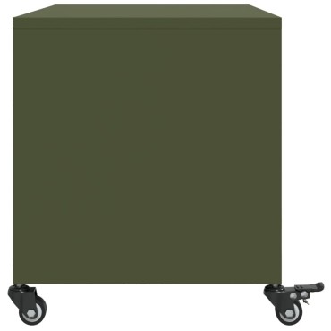 vidaXL Έπιπλο Τηλεόρασης Πράσινο Λαδί 68x39x43,5cm από Ατσάλι