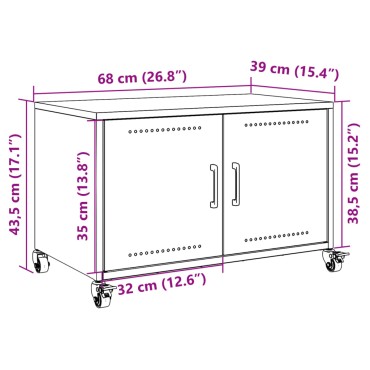 vidaXL Έπιπλο Τηλεόρασης Ροζ 68x39x43,5cm Χάλυβας