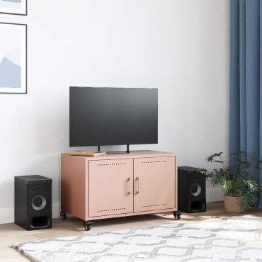 vidaXL Έπιπλο Τηλεόρασης Ροζ 68x39x43,5cm Χάλυβας