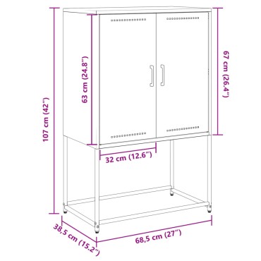 vidaXL Έπιπλο Τηλεόρασης Πράσινο Λαδί 68,5x39x60,5cm από Ατσάλι