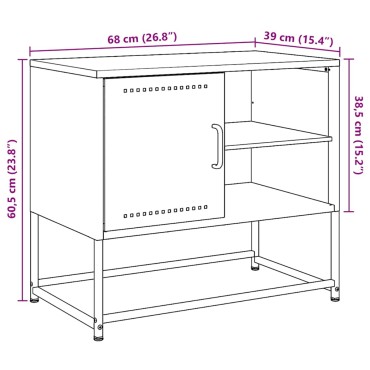 vidaXL Έπιπλο Τηλεόρασης Πράσινο Λαδί 68,5x39x60,5cm από Ατσάλι