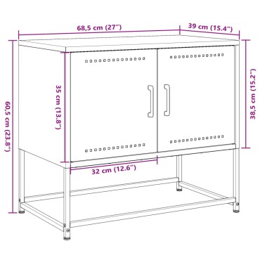 vidaXL Έπιπλο Τηλεόρασης Ροζ 68,5x39x60,5cm από Χάλυβα