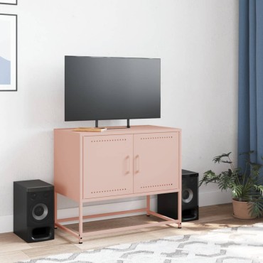 vidaXL Έπιπλο Τηλεόρασης Ροζ 68,5x39x60,5cm από Χάλυβα
