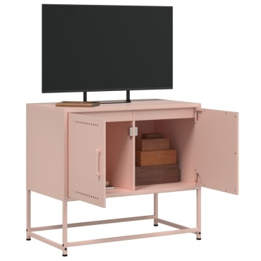 vidaXL Έπιπλο Τηλεόρασης Ροζ 68,5x39x60,5cm από Χάλυβα
