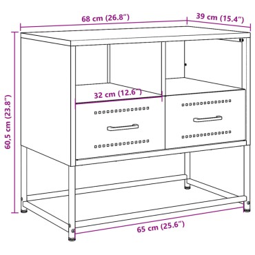 vidaXL Έπιπλο Τηλεόρασης Μαύρο 68,5x39x60,5cm Ατσάλινο