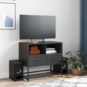 vidaXL Έπιπλο Τηλεόρασης Μαύρο 68,5x39x60,5cm Ατσάλινο