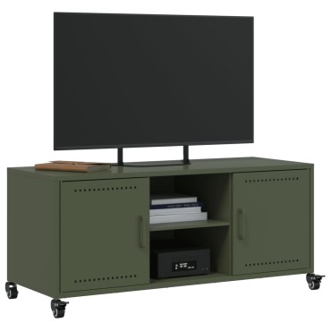 vidaXL Έπιπλο Τηλεόρασης Πράσινο Λαδί 100,5x39x43,5cm από Ατσάλι