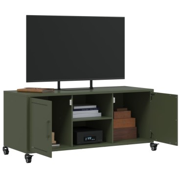 vidaXL Έπιπλο Τηλεόρασης Πράσινο Λαδί 100,5x39x43,5cm από Ατσάλι