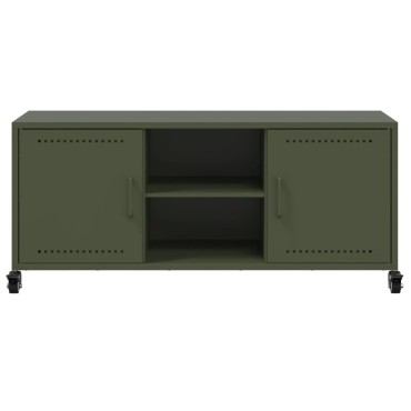 vidaXL Έπιπλο Τηλεόρασης Πράσινο Λαδί 100,5x39x43,5cm από Ατσάλι