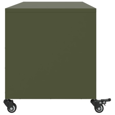 vidaXL Έπιπλο Τηλεόρασης Πράσινο Λαδί 100,5x39x43,5cm από Ατσάλι