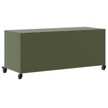 vidaXL Έπιπλο Τηλεόρασης Πράσινο Λαδί 100,5x39x43,5cm από Ατσάλι