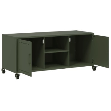 vidaXL Έπιπλο Τηλεόρασης Πράσινο Λαδί 100,5x39x43,5cm από Ατσάλι