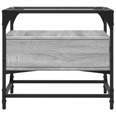 vidaXL Τραπεζάκι Σαλονιού Sonoma Γκρι 50x50x45cm με Γυάλινες Πόρτες 1 τεμ.