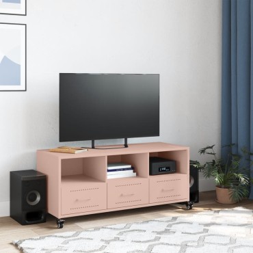 vidaXL Έπιπλο Τηλεόρασης Ροζ 100,5x39x43,5cm Ατσάλι