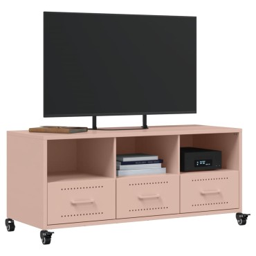 vidaXL Έπιπλο Τηλεόρασης Ροζ 100,5x39x43,5cm Ατσάλι
