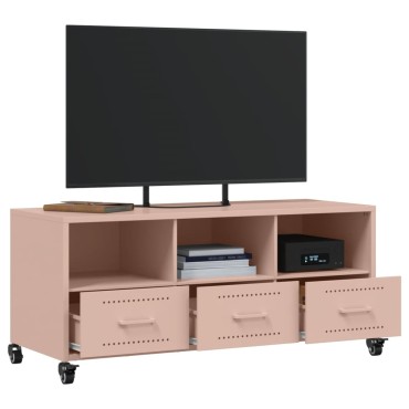 vidaXL Έπιπλο Τηλεόρασης Ροζ 100,5x39x43,5cm Ατσάλι