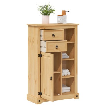 vidaXL Ντουλάπι Μπάνιου Corona 70x33x110cm από Μασίφ Ξύλο Πεύκου