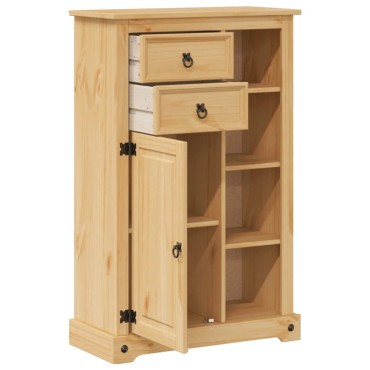vidaXL Ντουλάπι Μπάνιου Corona 70x33x110cm από Μασίφ Ξύλο Πεύκου