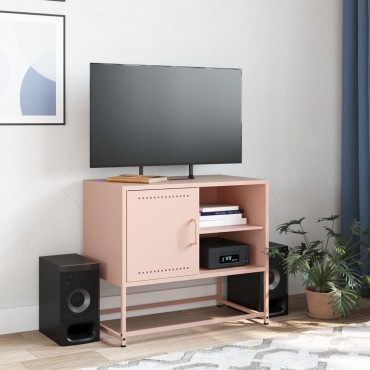 vidaXL Έπιπλο Τηλεόρασης Ροζ 68x39x60,5cm από Χάλυβα
