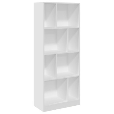 vidaXL Βιβλιοθήκη Λευκή 57x28,5x141cm από Επεξεργασμένο Ξύλο 1 τεμ.