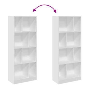 vidaXL Βιβλιοθήκη Λευκή 57x28,5x141cm από Επεξεργασμένο Ξύλο 1 τεμ.