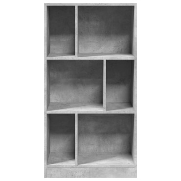 vidaXL Βιβλιοθήκη Γκρι Σκυροδέματος 57x28,5x107,5cm Επεξεργ. Ξύλο 1 τεμ.