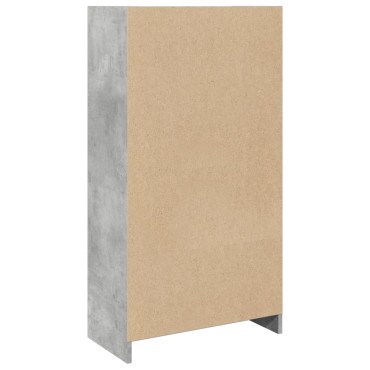 vidaXL Βιβλιοθήκη Γκρι Σκυροδέματος 57x28,5x107,5cm Επεξεργ. Ξύλο 1 τεμ.