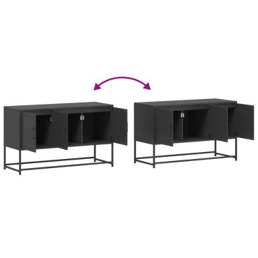 vidaXL Έπιπλο Τηλεόρασης Μαύρο 100,5x39x60,5cm Ατσάλινο