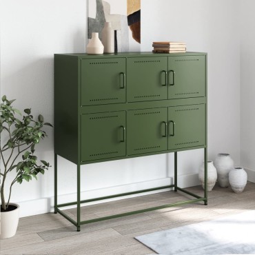 vidaXL Ντουλάπι Πράσινο Λαδί 100,5x39x107cm από Ατσάλι 1 τεμ.