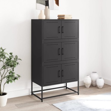vidaXL Ντουλάπι Μαύρη 68,5x38,5x123,5cm από Ατσάλι 1 τεμ.