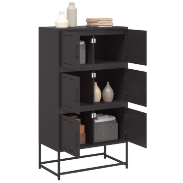 vidaXL Ντουλάπι Μαύρη 68,5x38,5x123,5cm από Ατσάλι 1 τεμ.
