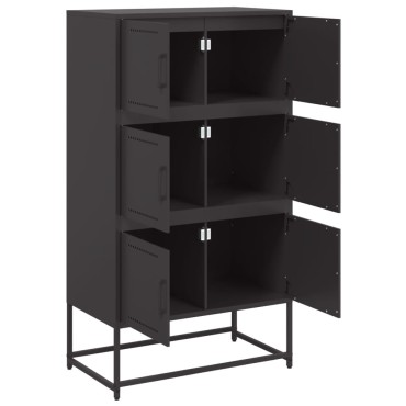 vidaXL Ντουλάπι Μαύρη 68,5x38,5x123,5cm από Ατσάλι 1 τεμ.