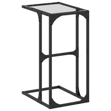 vidaXL Τραπεζάκι Σαλονιού Διαφανές Γυαλί 40x30x61,5cm Ατσάλι 1 τεμ.