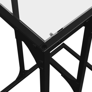 vidaXL Τραπεζάκι Σαλονιού Διαφανές Γυαλί 40x30x61,5cm Ατσάλι 1 τεμ.