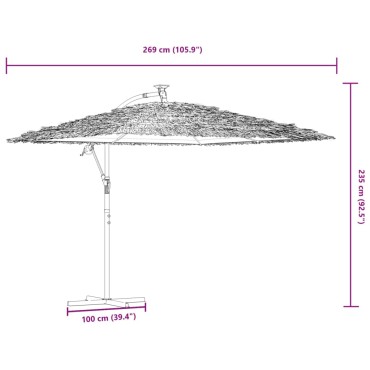 vidaXL Ομπρέλα Κήπου Μπλε 269x269x235 εκ. με Ατσάλινο Ιστό