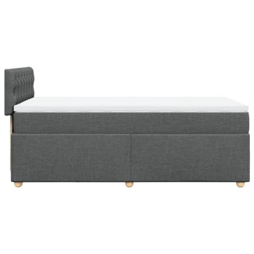vidaXL Κρεβάτι Boxspring με Στρώμα Σκούρο Γκρι 80x200 εκ. Υφασμάτινο