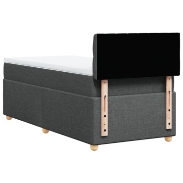vidaXL Κρεβάτι Boxspring με Στρώμα Σκούρο Γκρι 80x200 εκ. Υφασμάτινο
