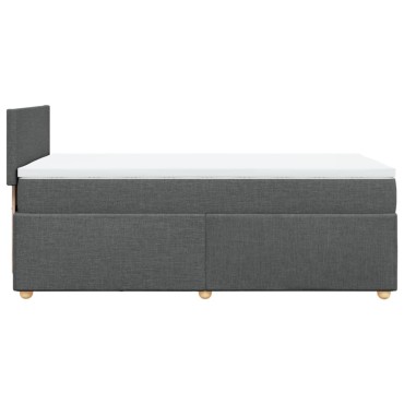 vidaXL Κρεβάτι Boxspring με Στρώμα Σκούρο Γκρι 80x200 εκ. Υφασμάτινο