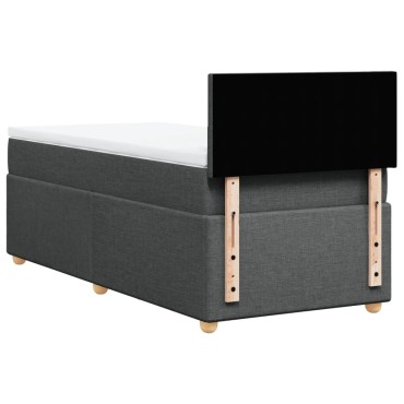 vidaXL Κρεβάτι Boxspring με Στρώμα Σκούρο Γκρι 80x200 εκ. Υφασμάτινο