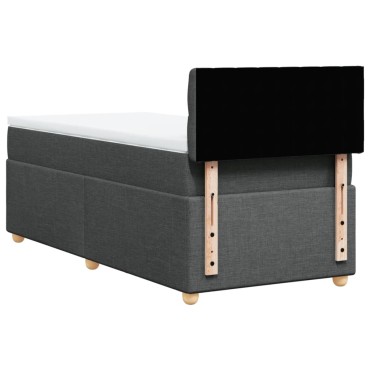 vidaXL Κρεβάτι Boxspring με Στρώμα Σκούρο Γκρι 80x200 εκ. Υφασμάτινο